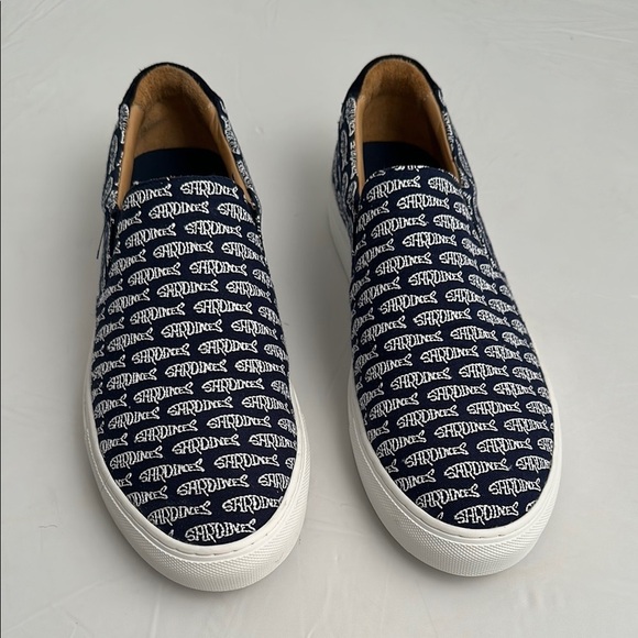 AZZUL NY navy blue and white Sardine Faro slip-on sneakers